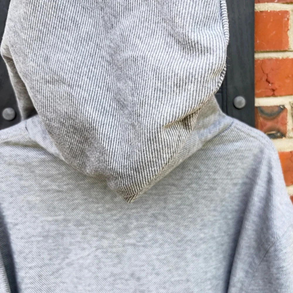 Express Mens‎ Quarter Zip Hoodie Grey Textured Pullover Sweater Large